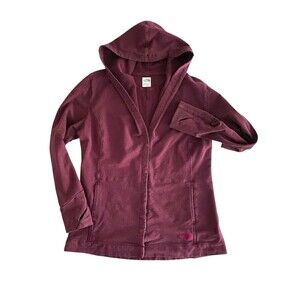 The North Face Women’s Burgundy Hoodie  XL Snap Front Sweatshirt Jacket